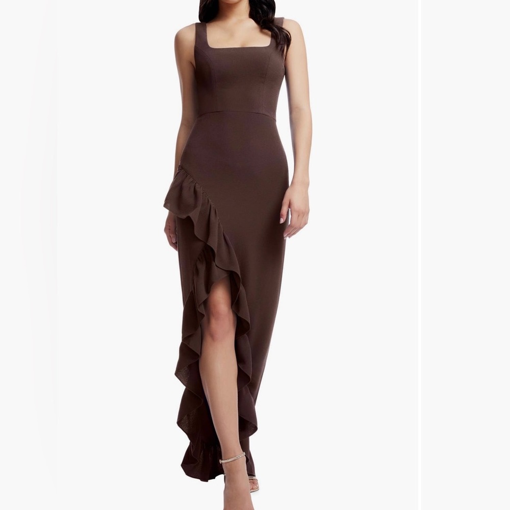 Dress the Population Asymmetrical Brown Dress
